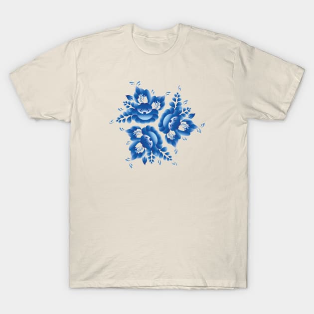 Romantic blue flowers and leaves (2) T-Shirt by EkaterinaP